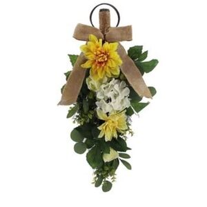 NEW - set of 2 flowered door swag arrangements